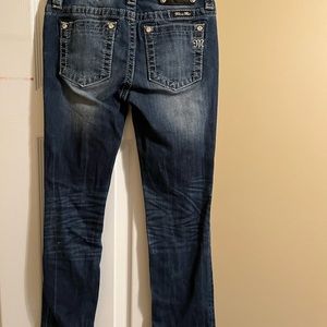 Miss Me JK5151535 skinny cut girl size 14 denim jeans. Bedazzled sparkles.